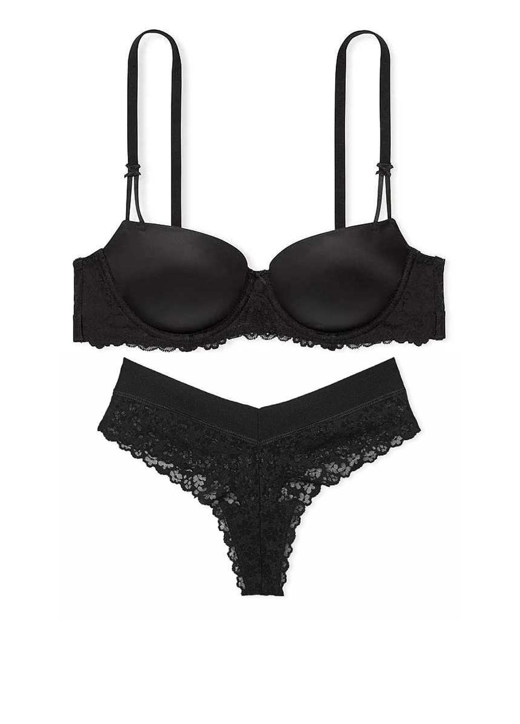 Чорний демісезонний комплект (бюстгальтер, трусики) Victoria's Secret