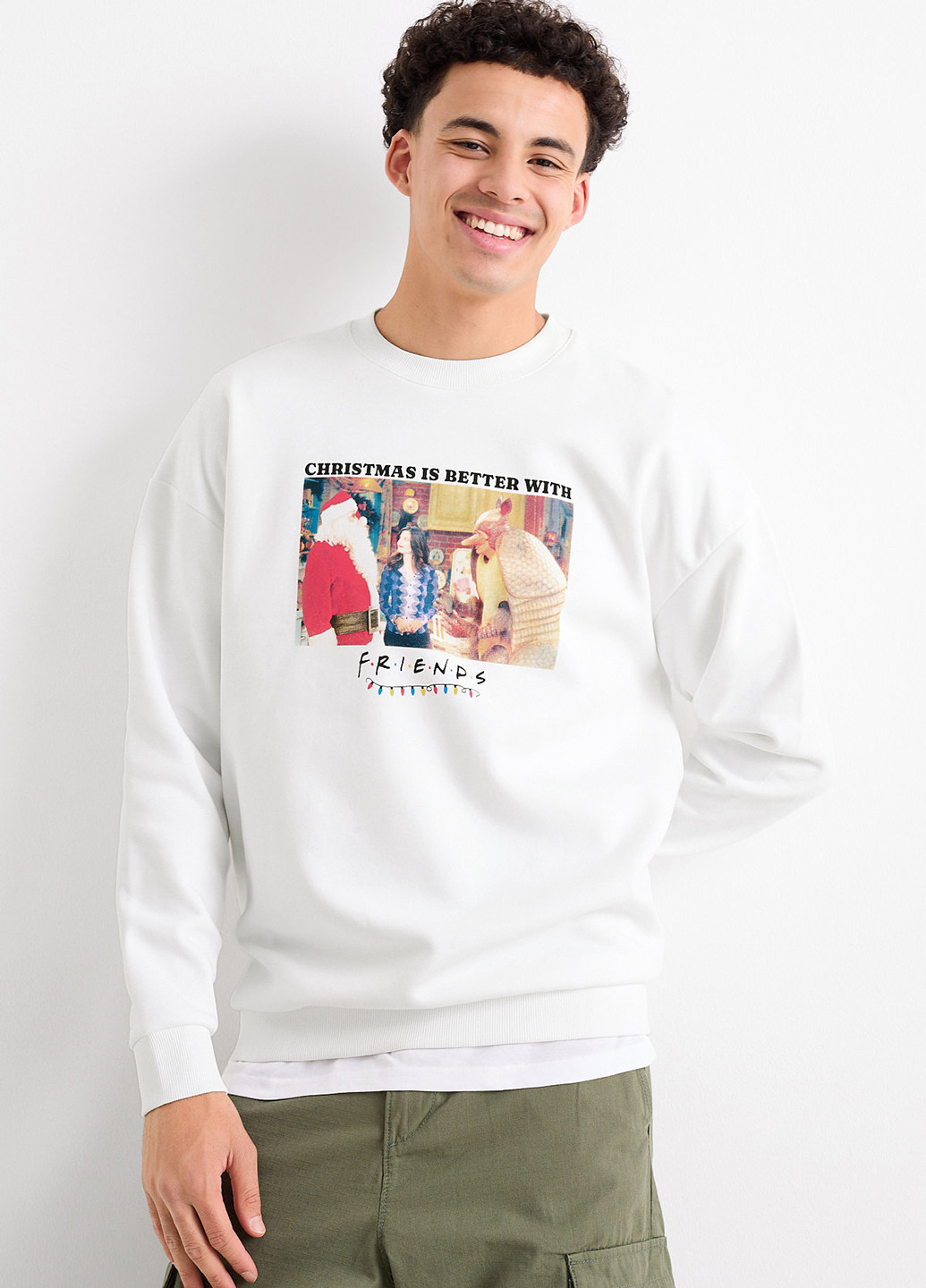 Белый свитшот C&A новогодний без декора (352938963)
