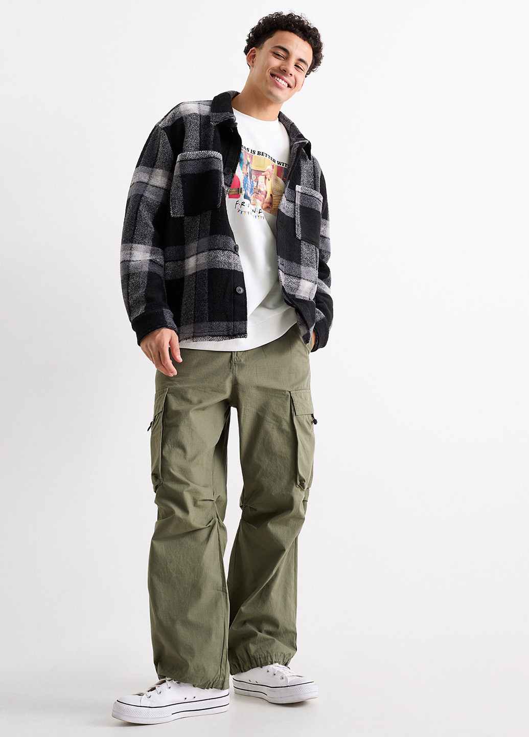 Белый свитшот C&A новогодний без декора (352938963)