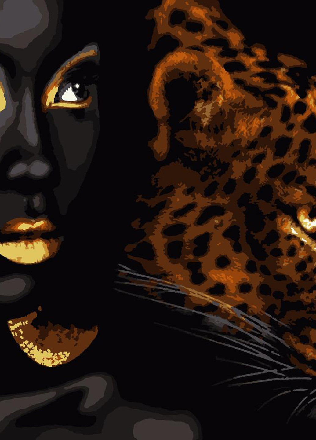 Картин по номерам "Африканская жемчужина" с золотой краской 40*50 см No Brand (254583826)
