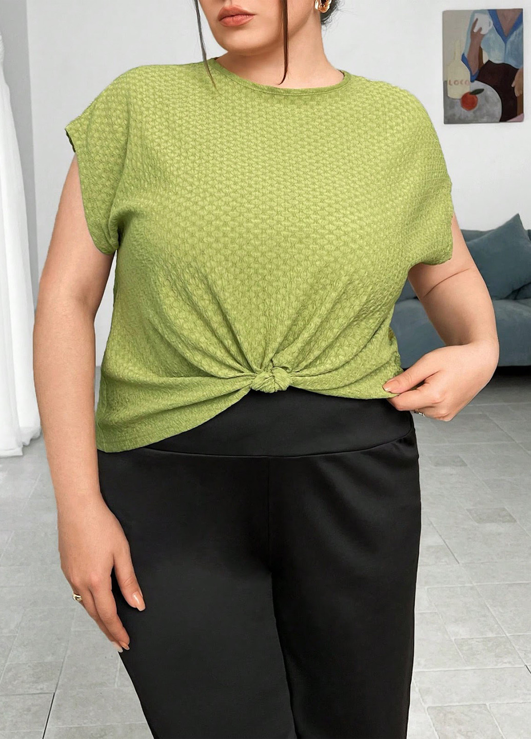 Салатова блуза SHEIN