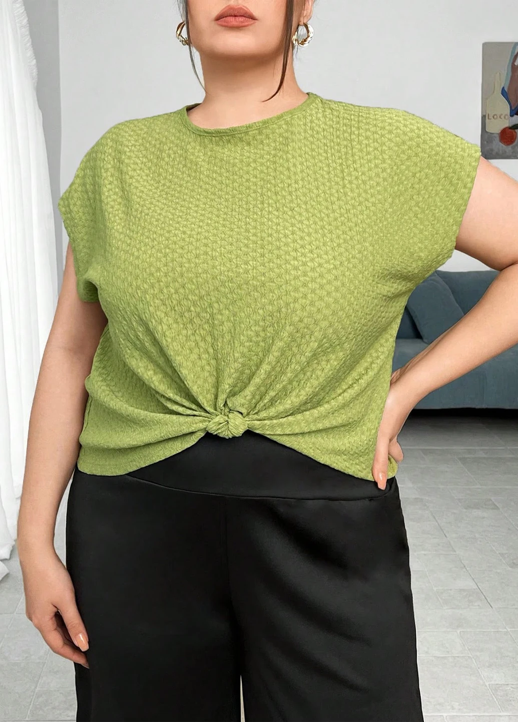 Салатова блуза SHEIN