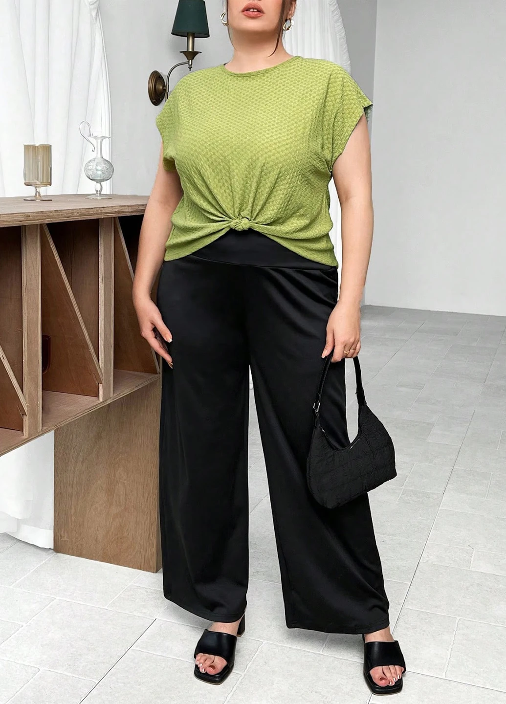 Салатова блуза SHEIN