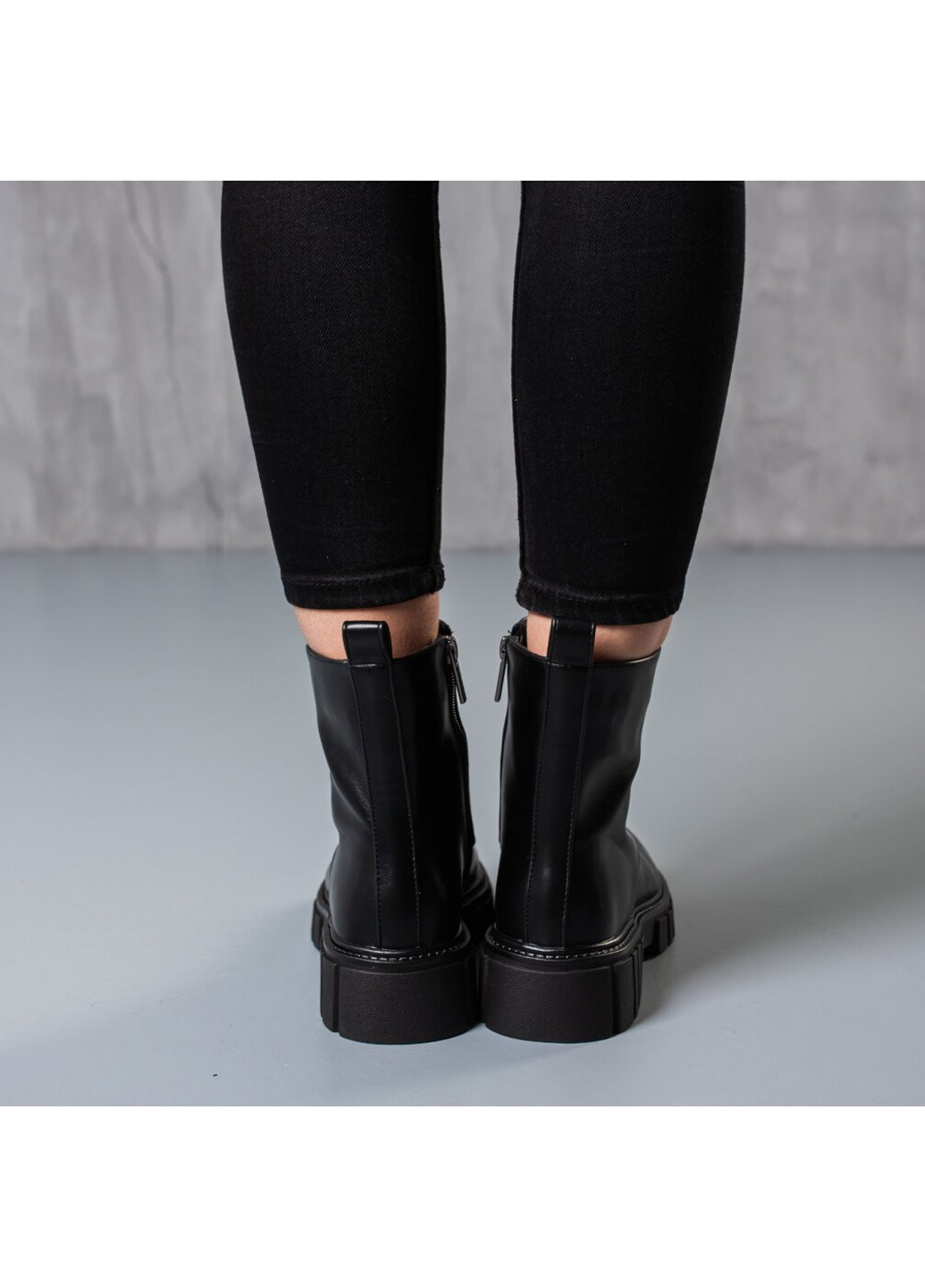 Осенние ботинки женские code 3747 36 23,5 см черный Fashion из искусственной кожи