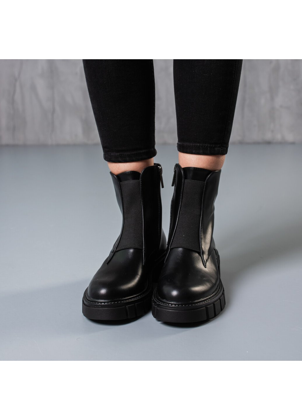 Осенние ботинки женские code 3747 36 23,5 см черный Fashion из искусственной кожи