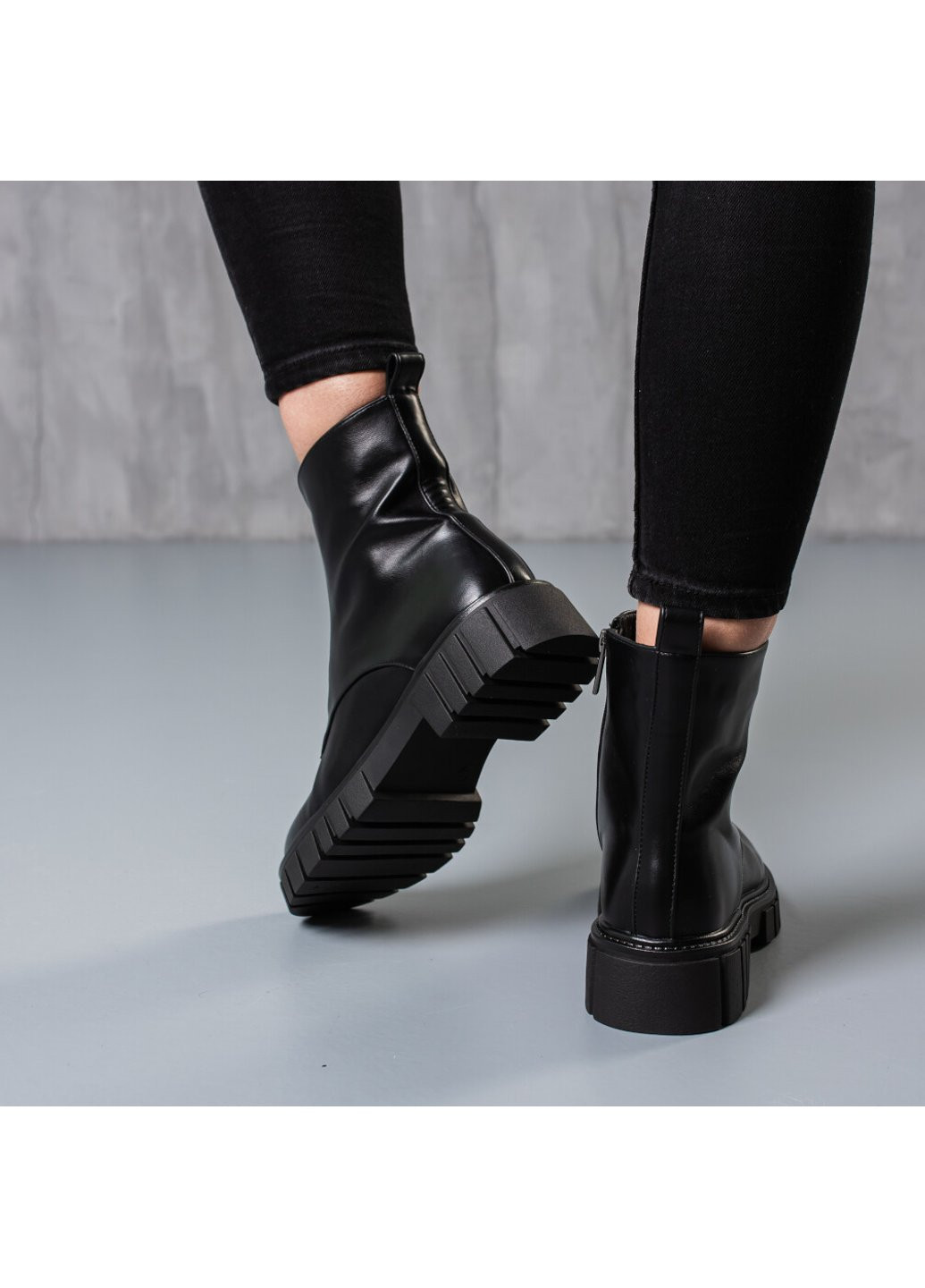 Осенние ботинки женские code 3747 36 23,5 см черный Fashion из искусственной кожи