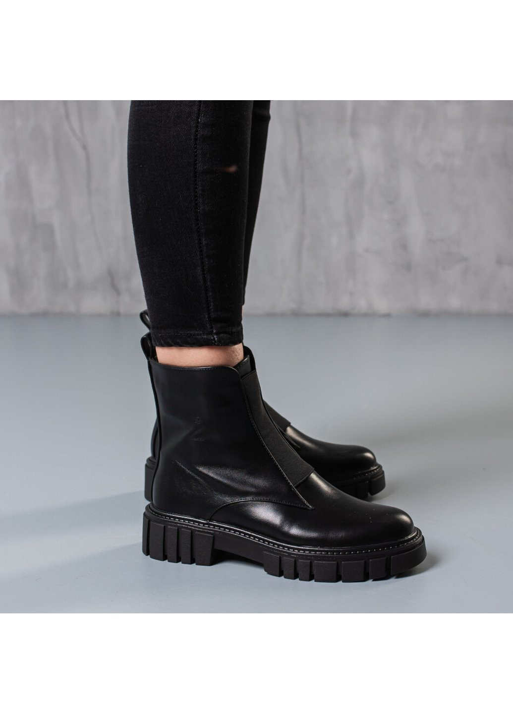 Осенние ботинки женские code 3747 36 23,5 см черный Fashion из искусственной кожи