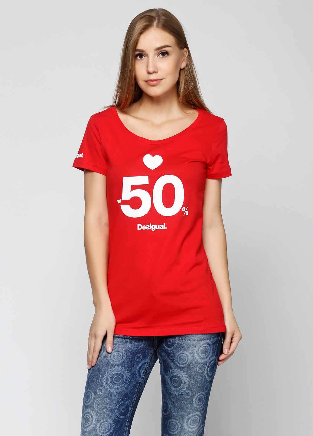 Красная летняя футболка Desigual