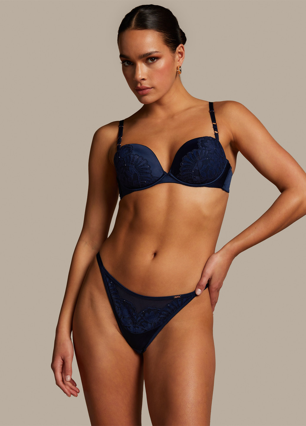 Темно-синій бюстгальтер Hunkemoller з кісточками поліестер