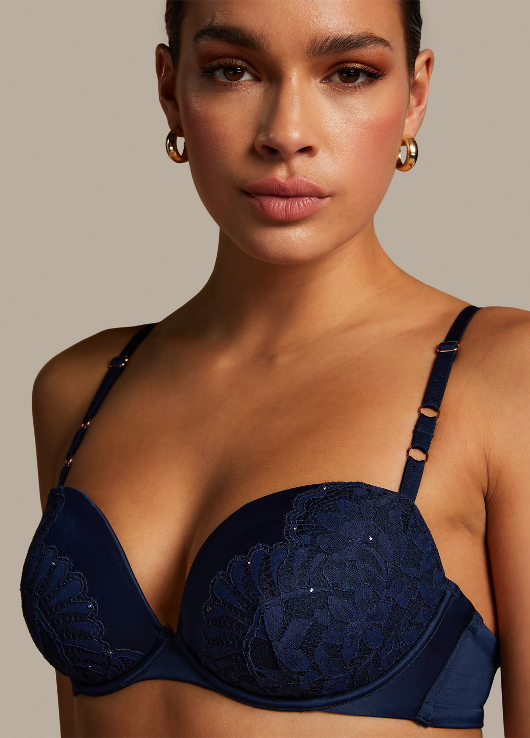 Темно-синій бюстгальтер Hunkemoller з кісточками поліестер