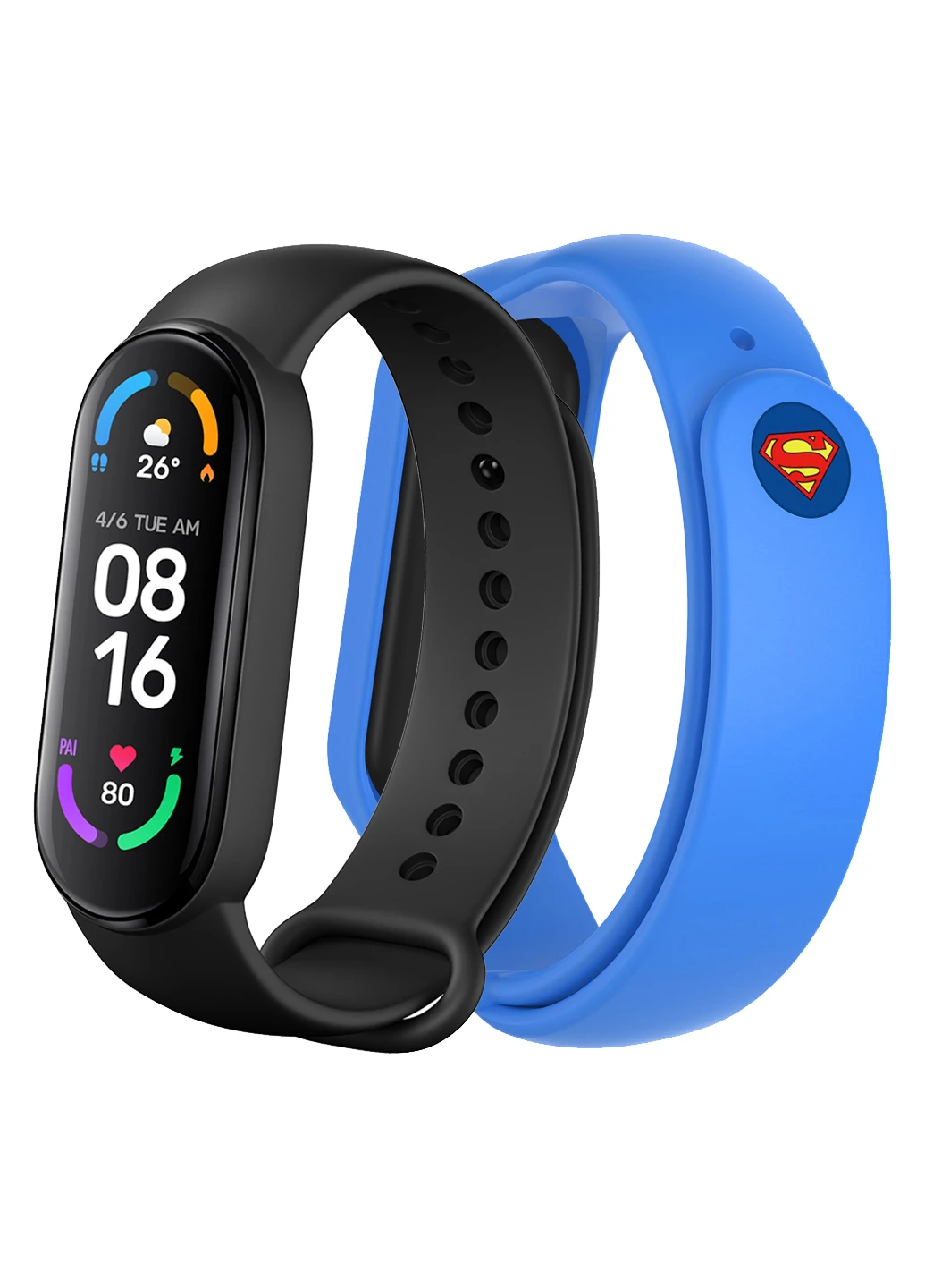 Комплект Mi Smart Band 6 Black + ремешок ARS Superhero Superman Blue Xiaomi (228062185)