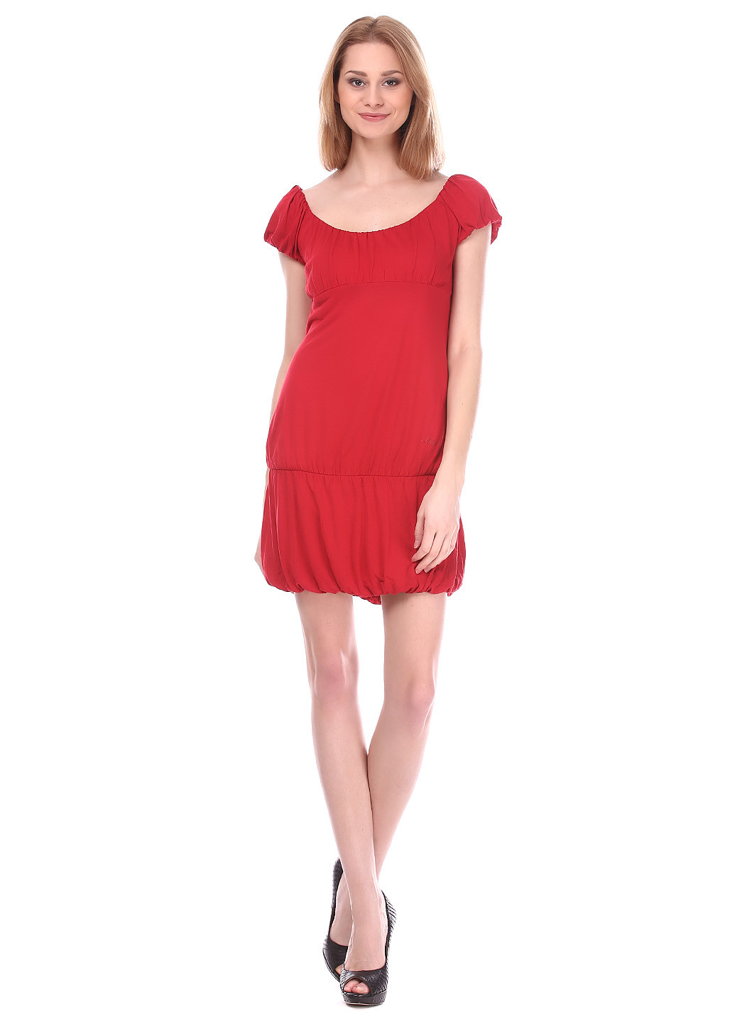Красное кэжуал платье баллон Killah однотонное