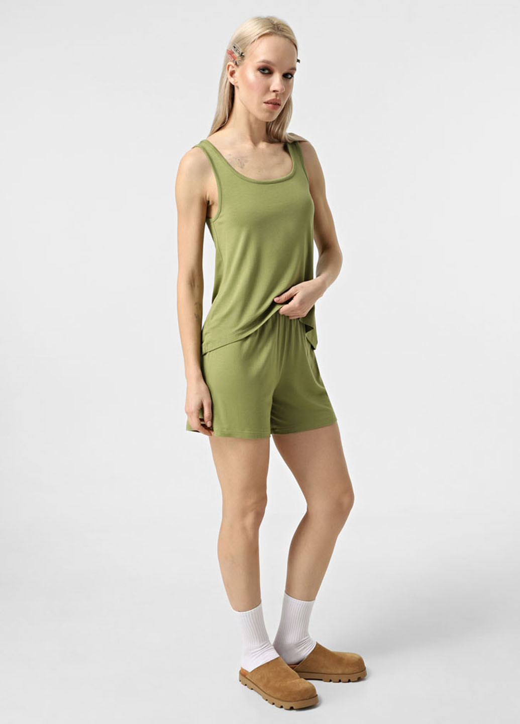 Оливкова всесезон піжама (майка, шорти) майка + шорти Promin