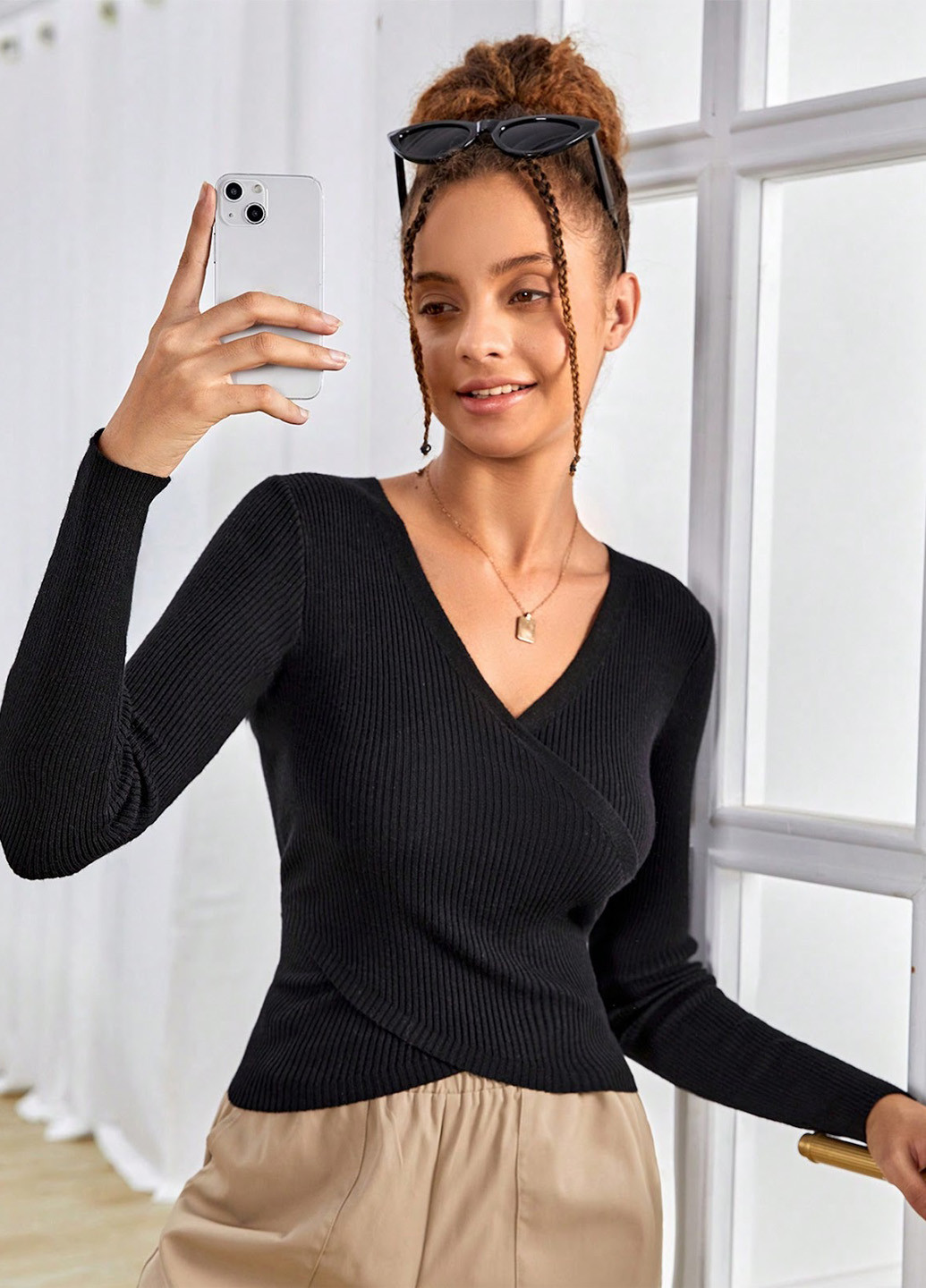 Чорний демісезонний пуловер пуловер SHEIN