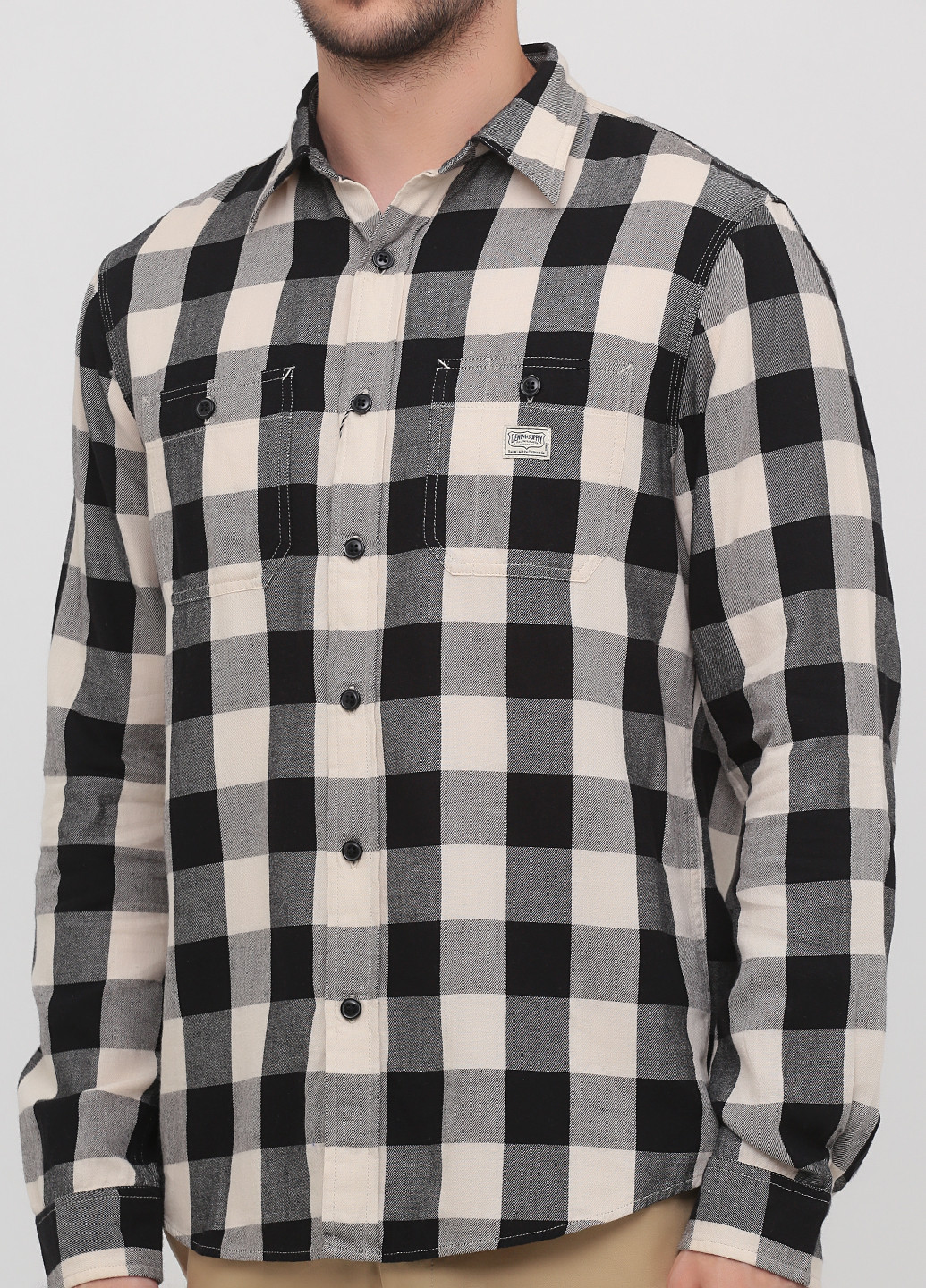 Черно-белая кэжуал рубашка в клетку Ralph Lauren