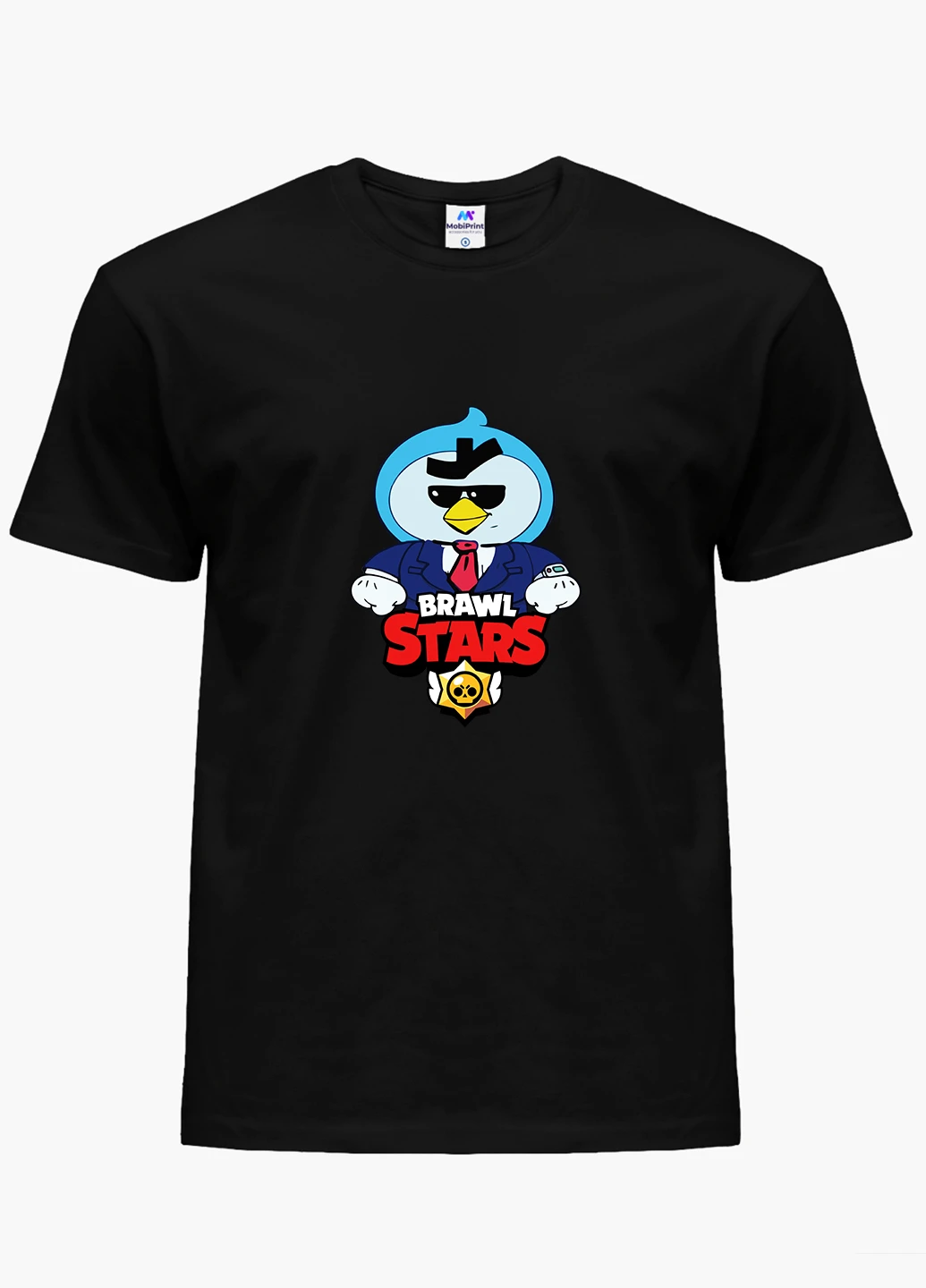 Чорна демісезонна футболка дитяча бравл старс (brawl stars) (9224-1022) MobiPrint