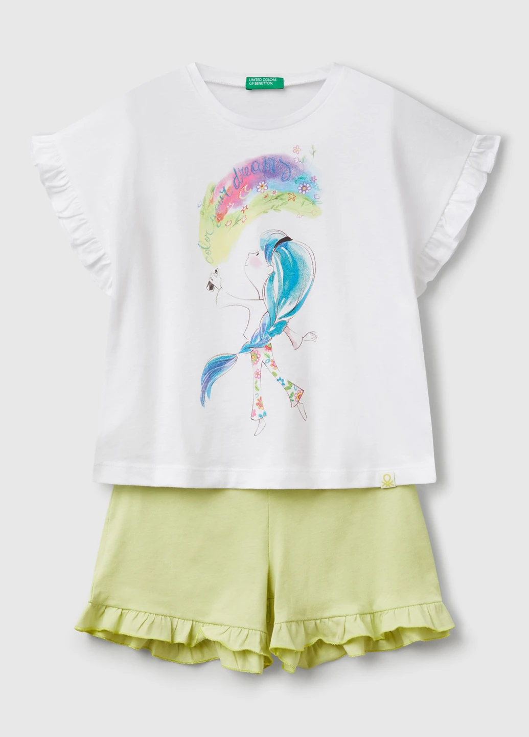 Комбінована всесезон піжама (футболка, шорти) футболка + шорти United Colors of Benetton