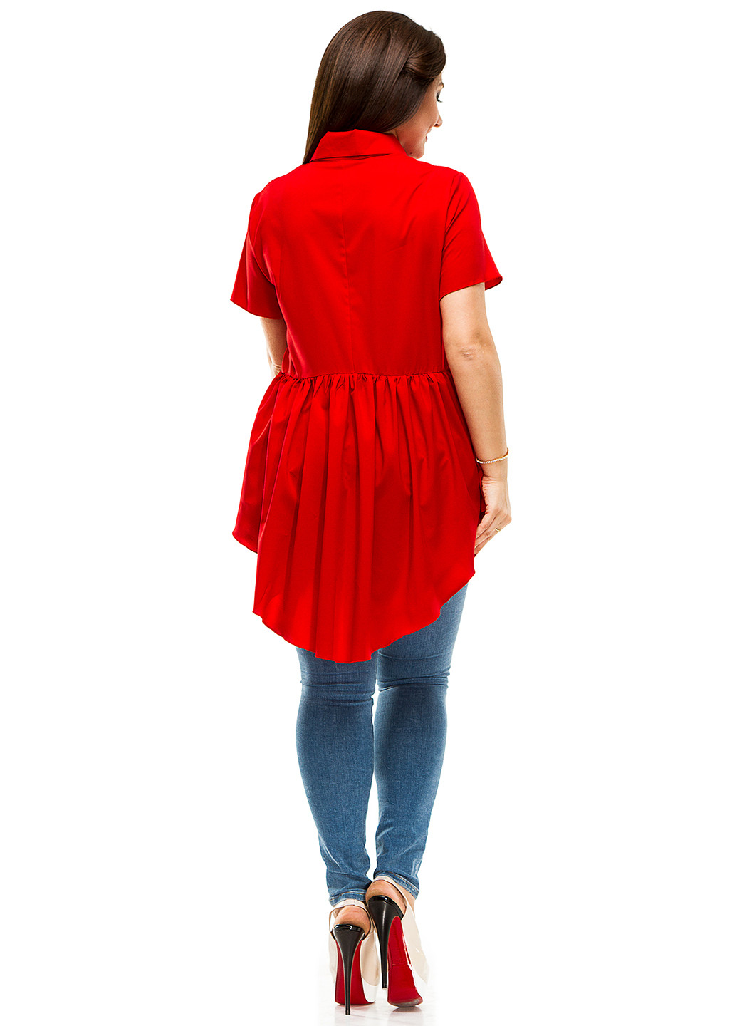 Красная летняя блуза Lady Style