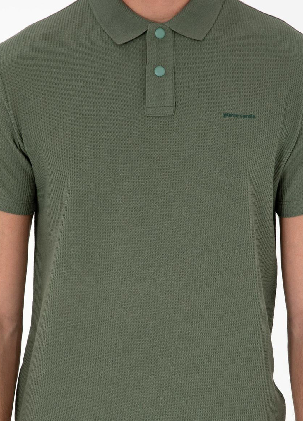 Оливковая (хаки) футболка-поло для мужчин Pierre Cardin с логотипом