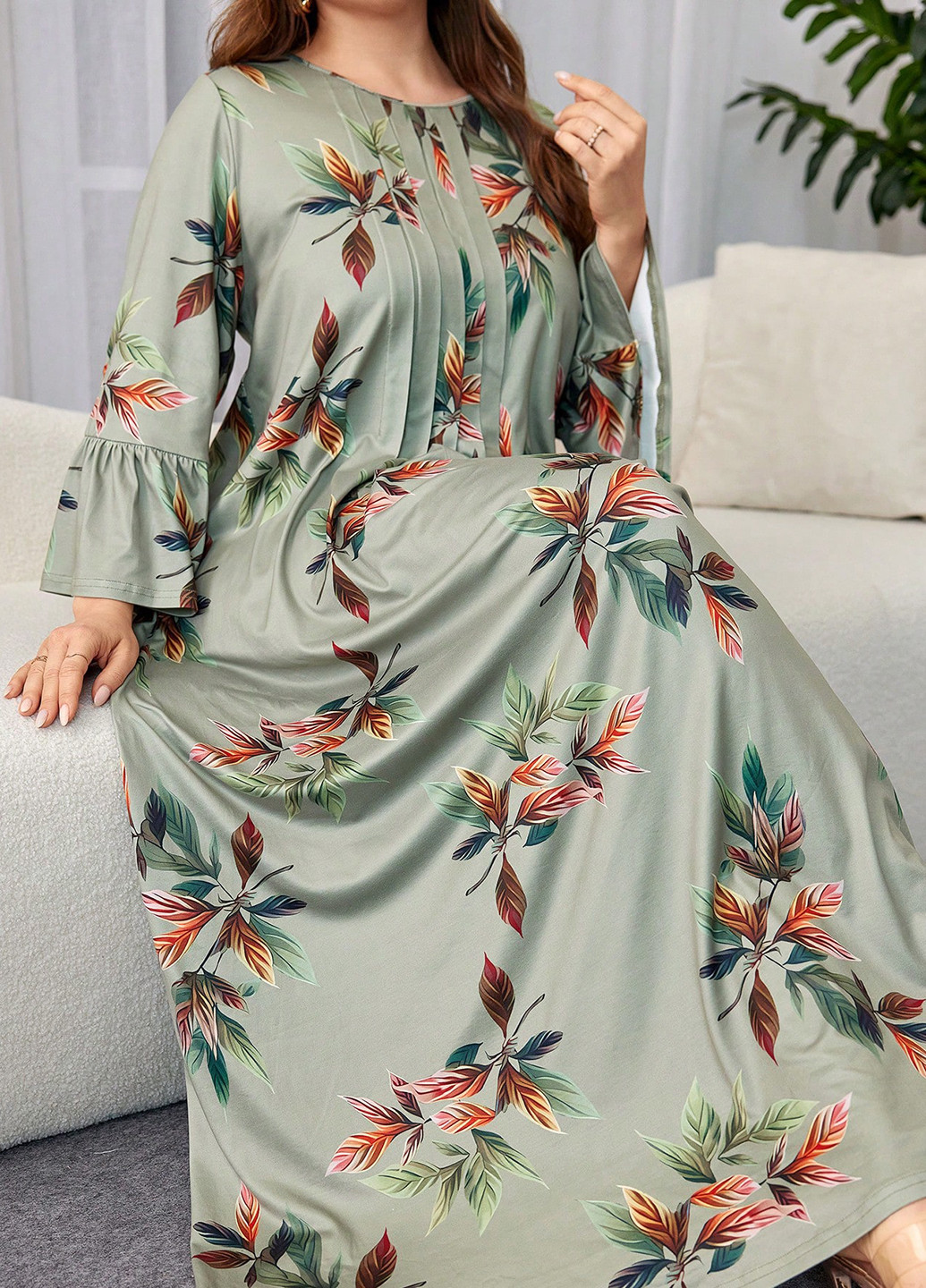 Комбинированное кэжуал платье клеш SHEIN с цветочным принтом