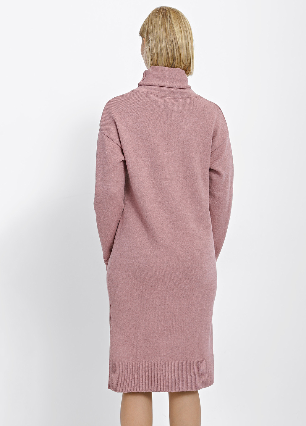 Пудровое кэжуал платье платье-свитер Sewel однотонное