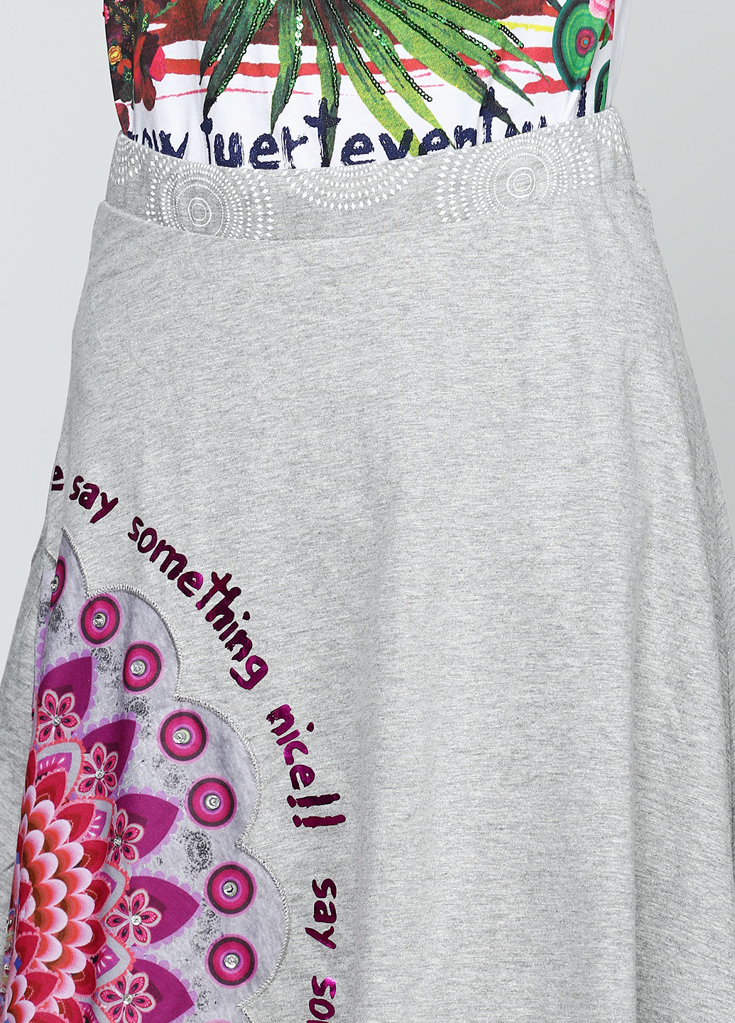 Серая кэжуал с рисунком юбка Desigual