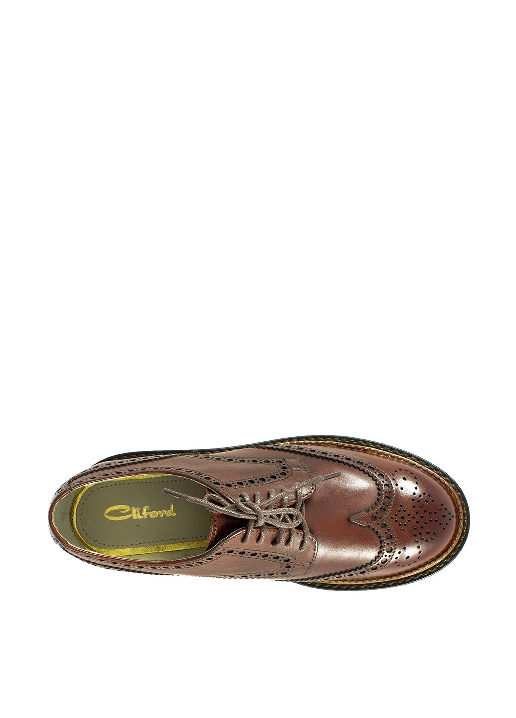 Туфлі Cliford броги однотонні коричневі кежуали