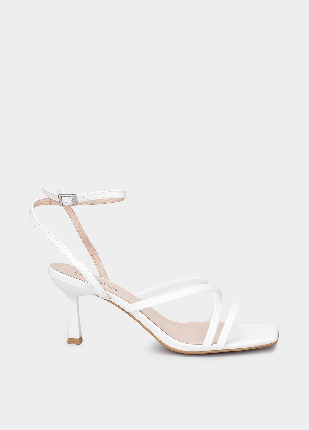 Белые босоножки Braska с ремешком плетение