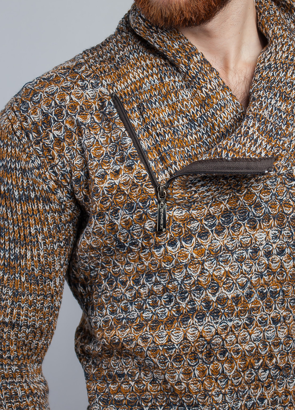 Комбинированный зимний свитер хомут Time of Style