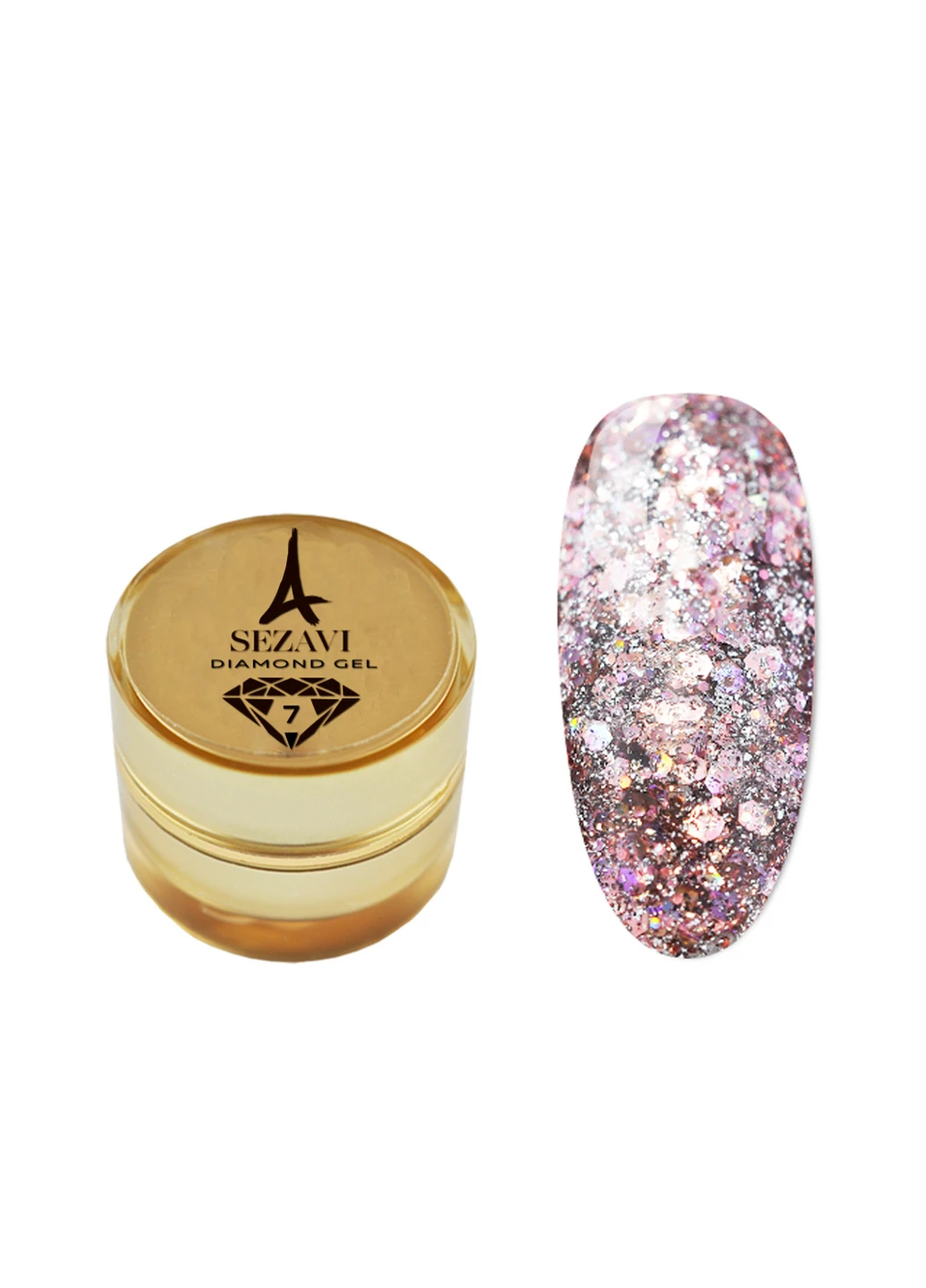 Рідкі блискітки DIAMOND №7 (Рожевий), 5Г SEZAVI (215313217)