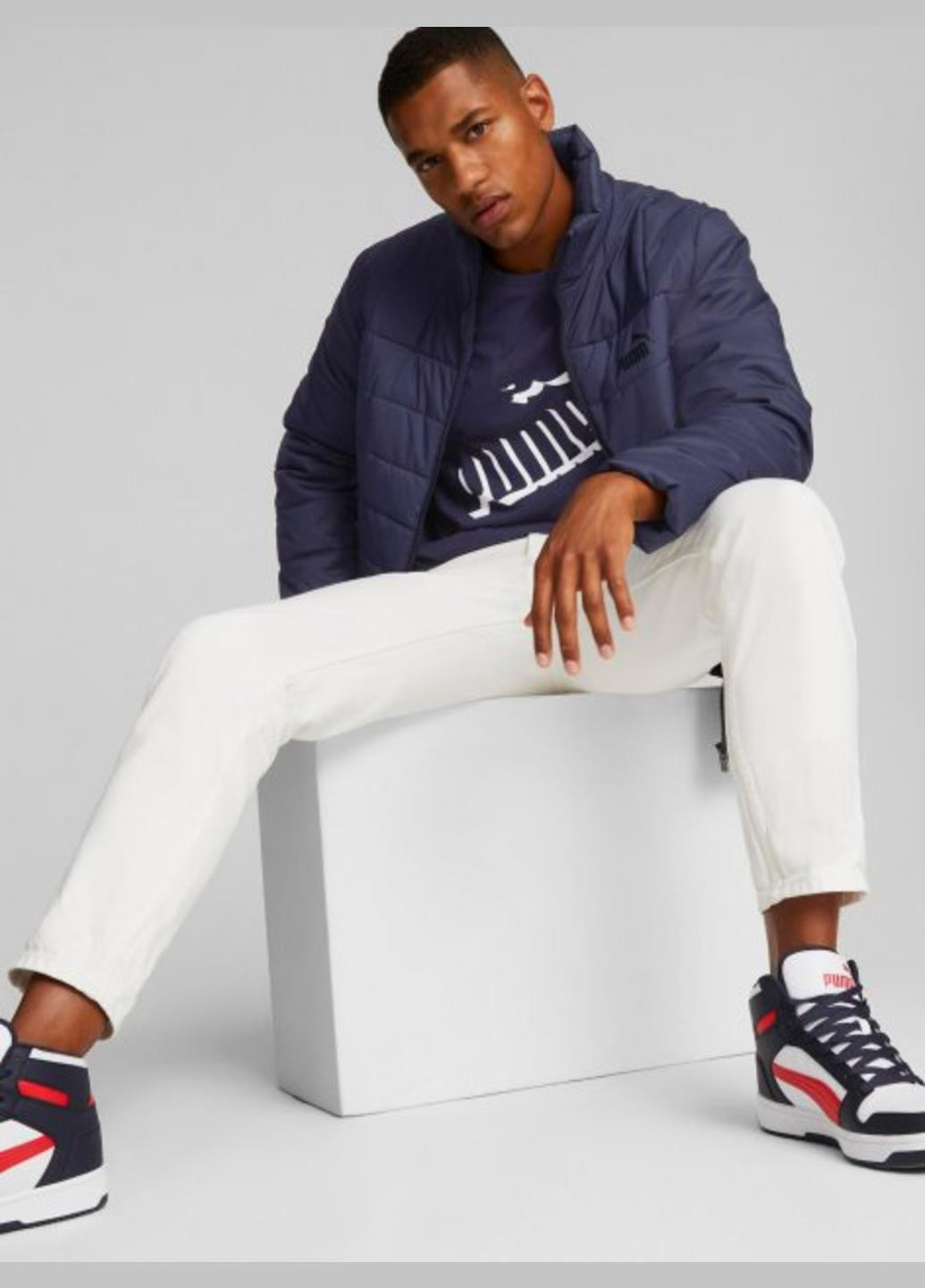 Темно-синяя демисезонная куртка 84934906 Puma Ess+ Padded Jacket