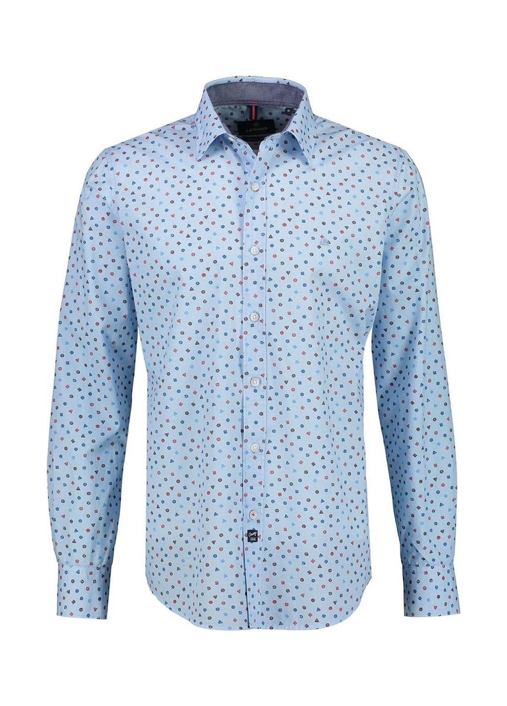 Голубой кэжуал рубашка с геометрическим узором Lerros