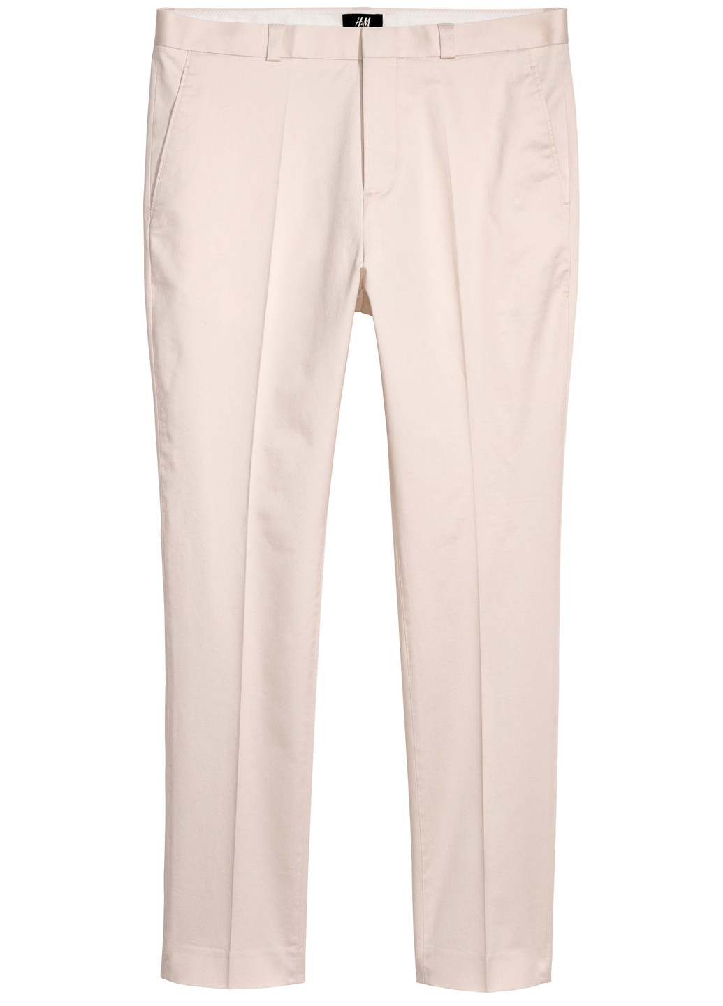 Бежевые классические демисезонные прямые брюки H&M
