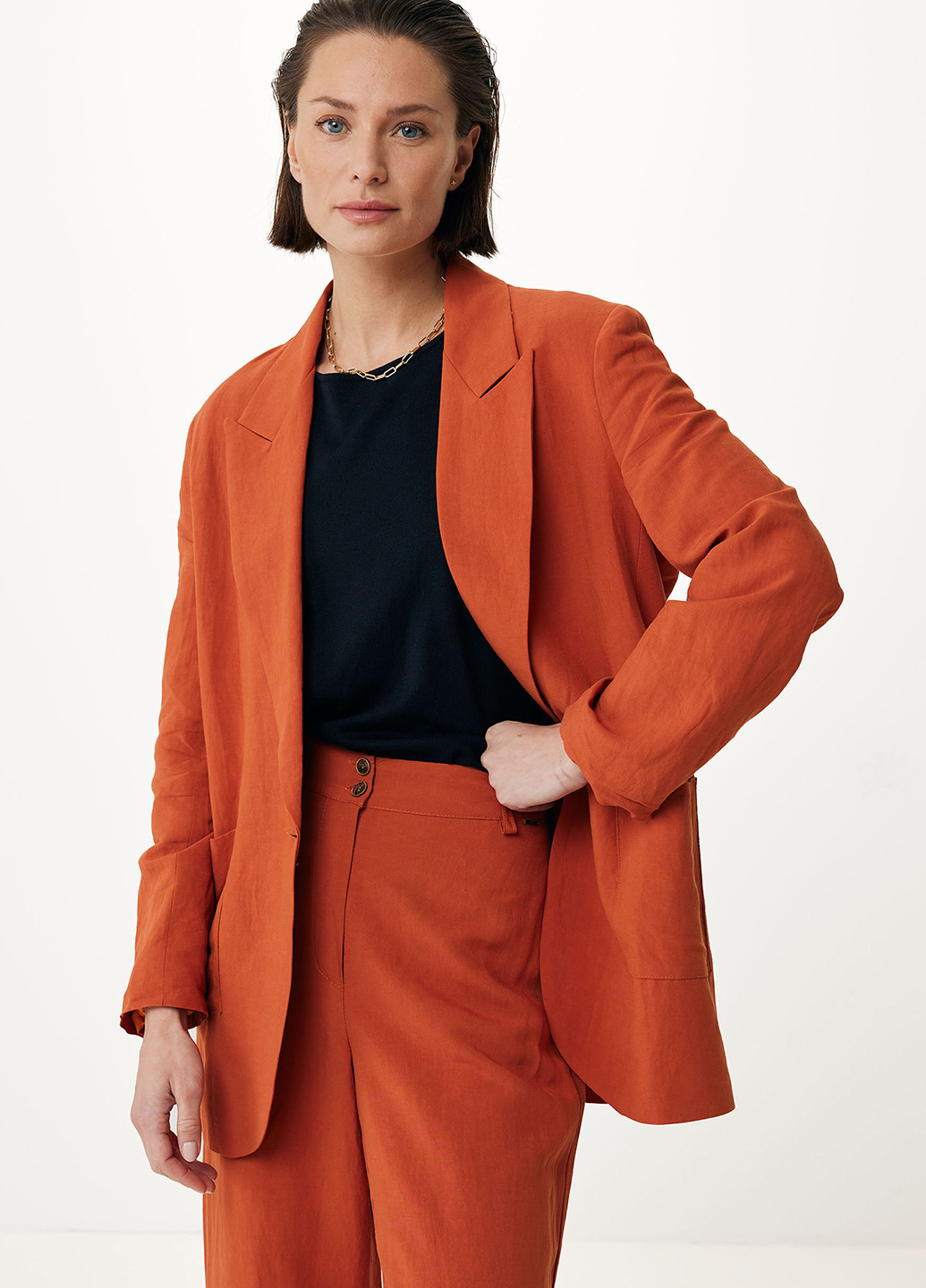 Терракотовый женский жакет Mexx однотонный - демисезонный