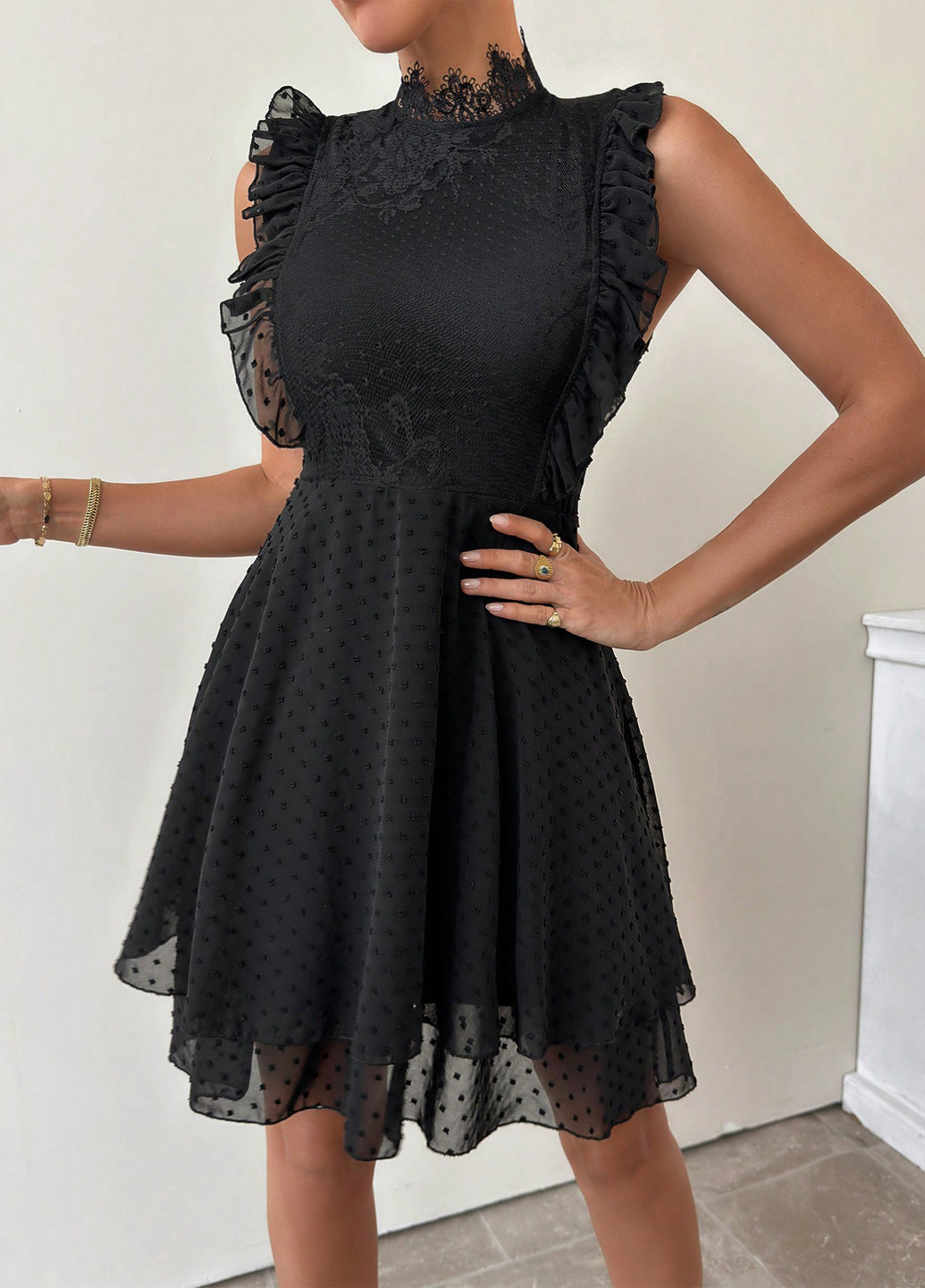 Чорна кежуал сукня а-силует SHEIN однотонна