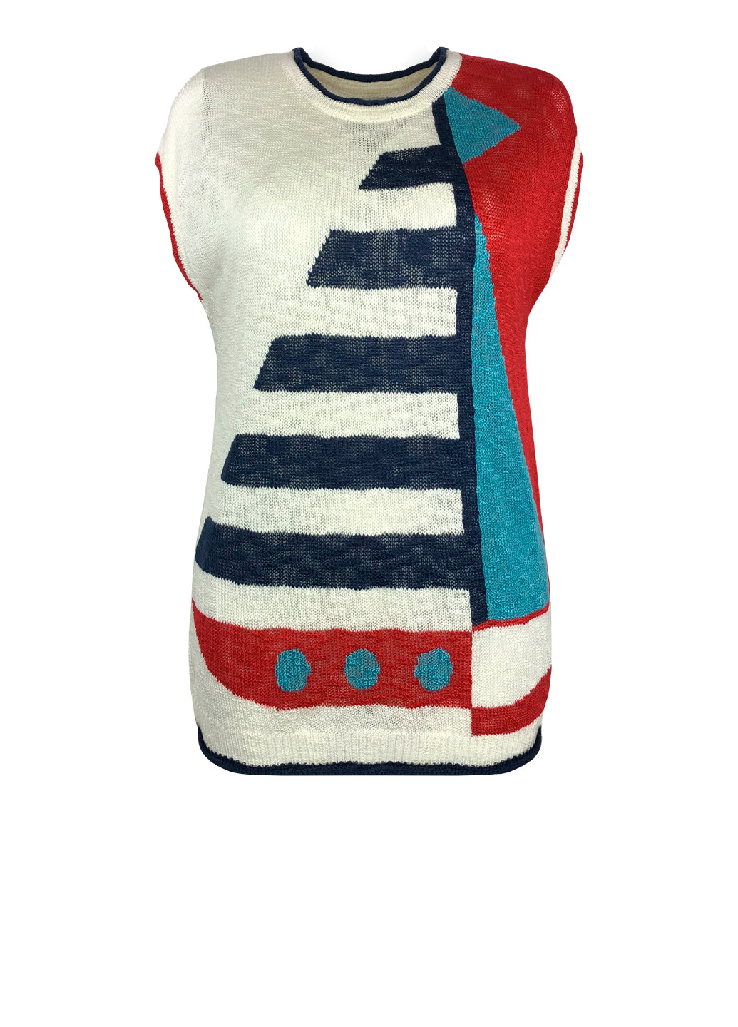 Молочный демисезонный женский свитер-жилет джемпер Yumi