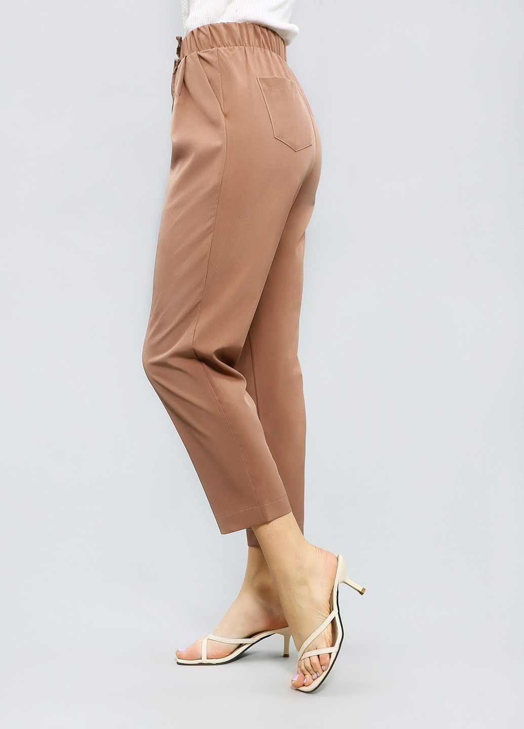 Светло-коричневые повседневный демисезонные укороченные брюки ISSA PLUS