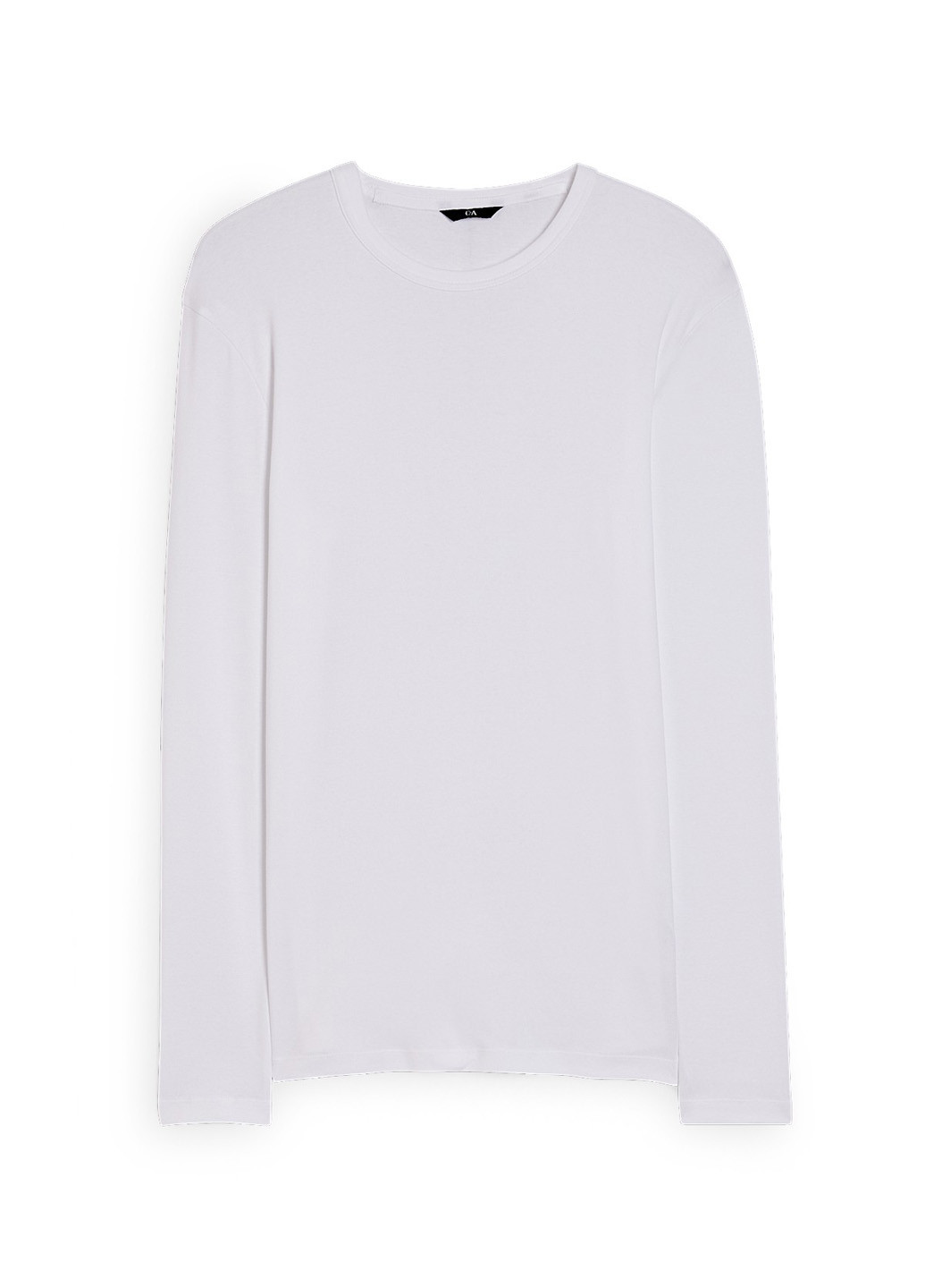 Лонгслів C&A однотонний білий кежуали бавовна, трикотаж