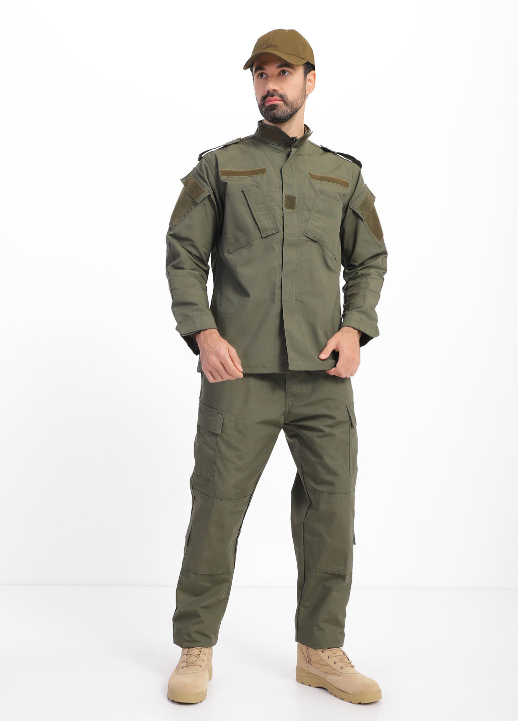Оливковый (хаки) демисезонный костюм (куртка, брюки) брючный Braska 72-9554/317