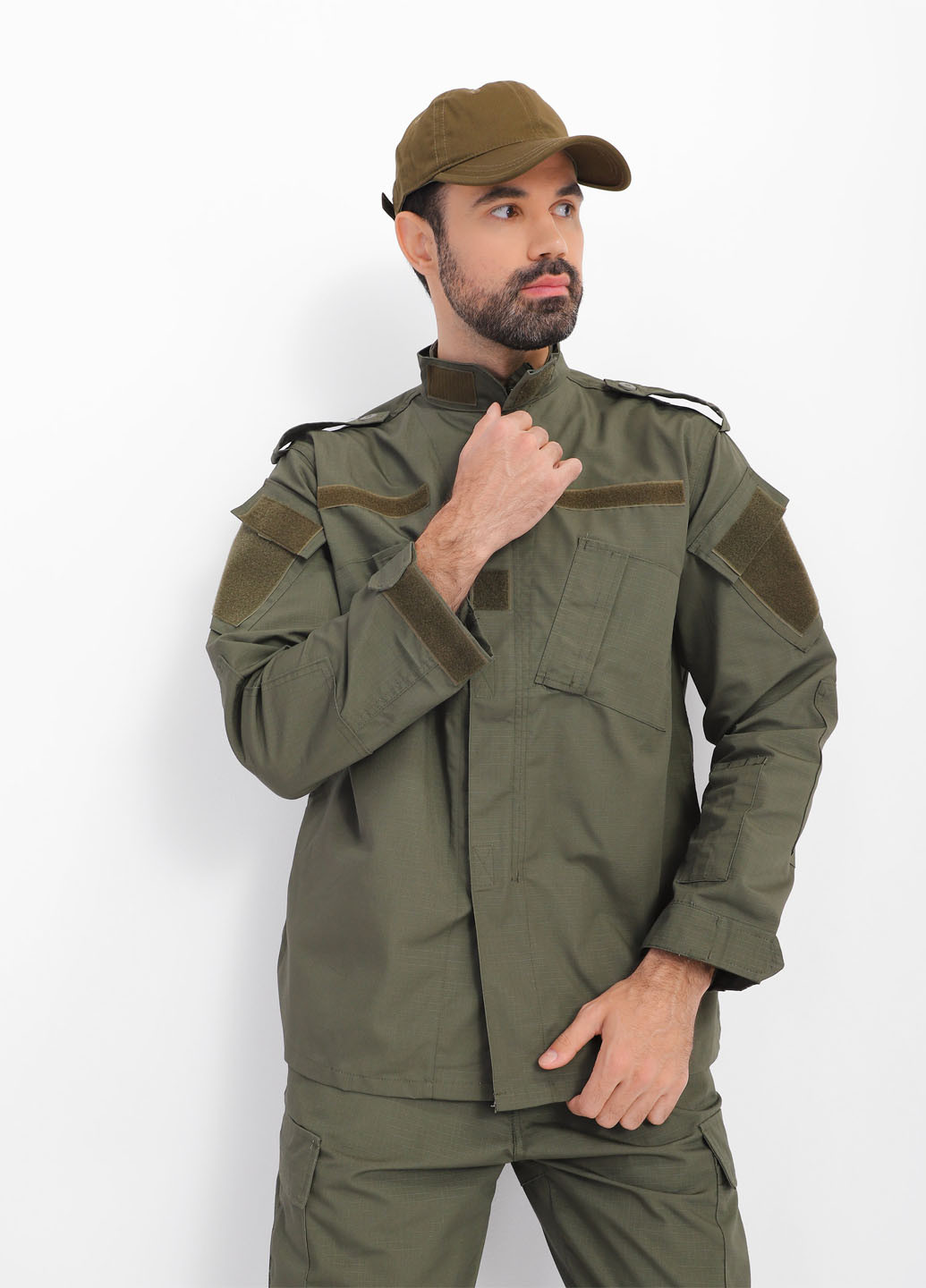 Оливковый (хаки) демисезонный костюм (куртка, брюки) брючный Braska 72-9554/317