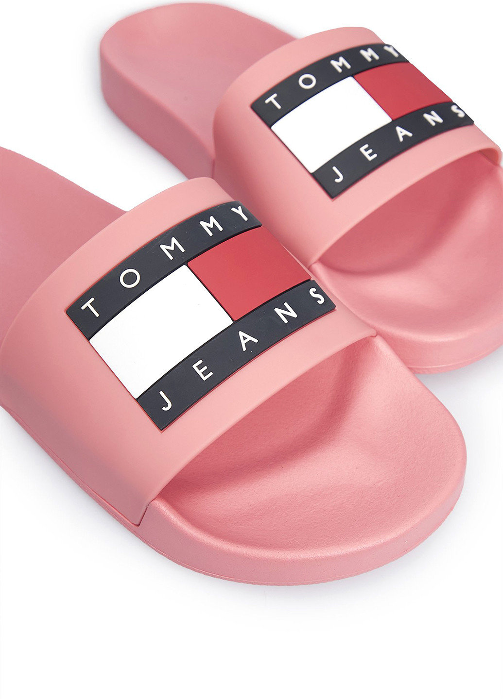 Розовые шлепанцы Tommy Jeans с логотипом