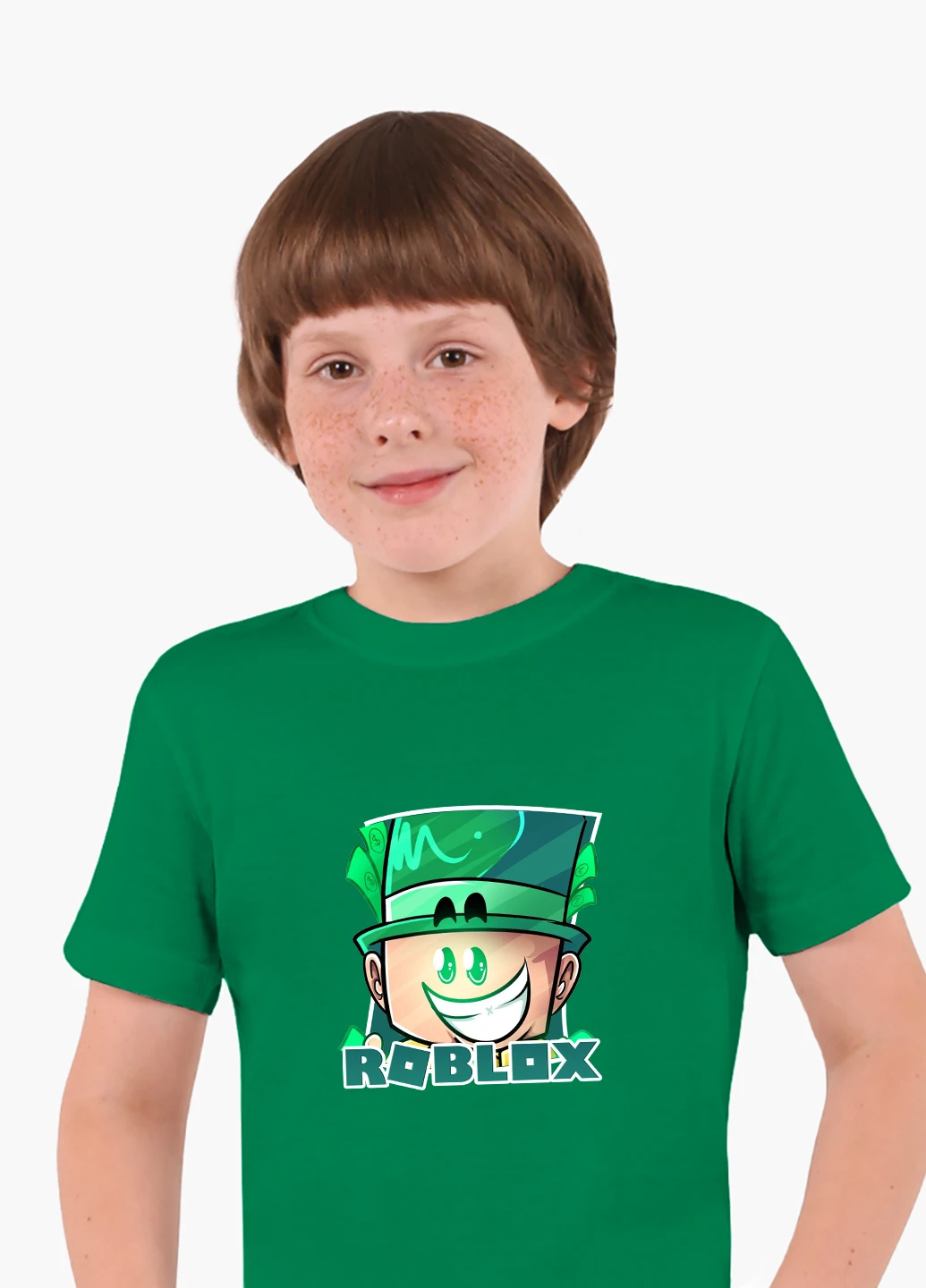Зеленая демисезонная футболка детская роблокс (roblox)(9224-1226) MobiPrint