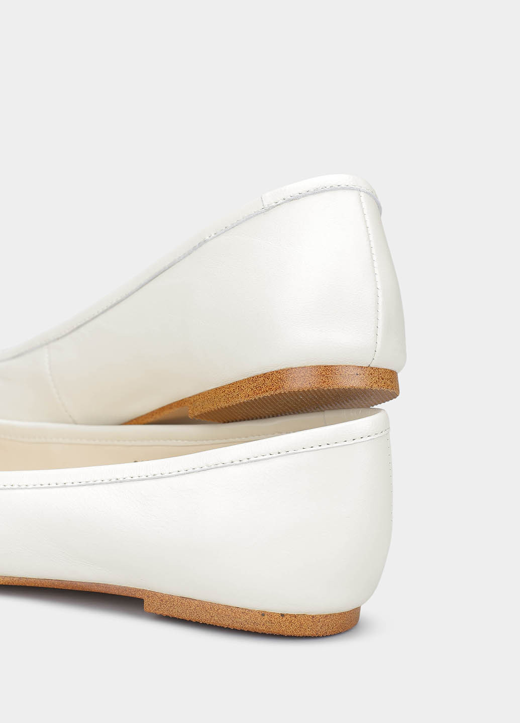 Жіночі балетки Braska | молочні однотонні бант натуральна шкіра (363485280)