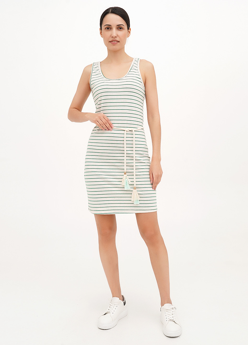 Зеленое кэжуал платье платье-майка Joie Clair в полоску