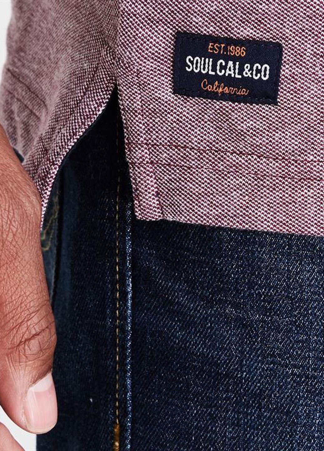 Светло-бордовая футболка-поло для мужчин Soulcal & Co с логотипом