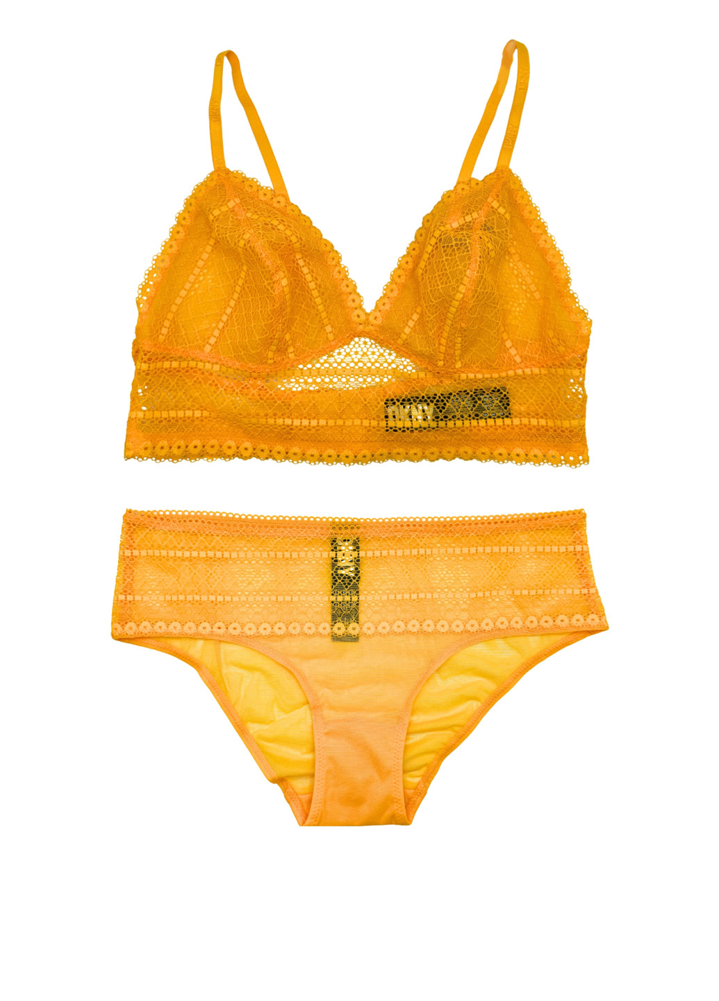 Оранжевый демисезонный комплект (бюстгальтер, трусики) DKNY