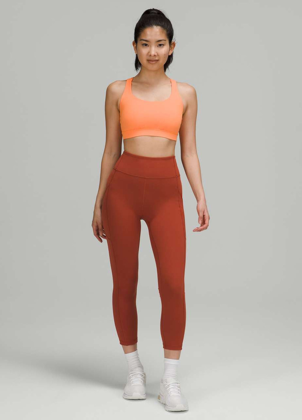 Кирпичные демисезонные леггинсы Lululemon Athletica