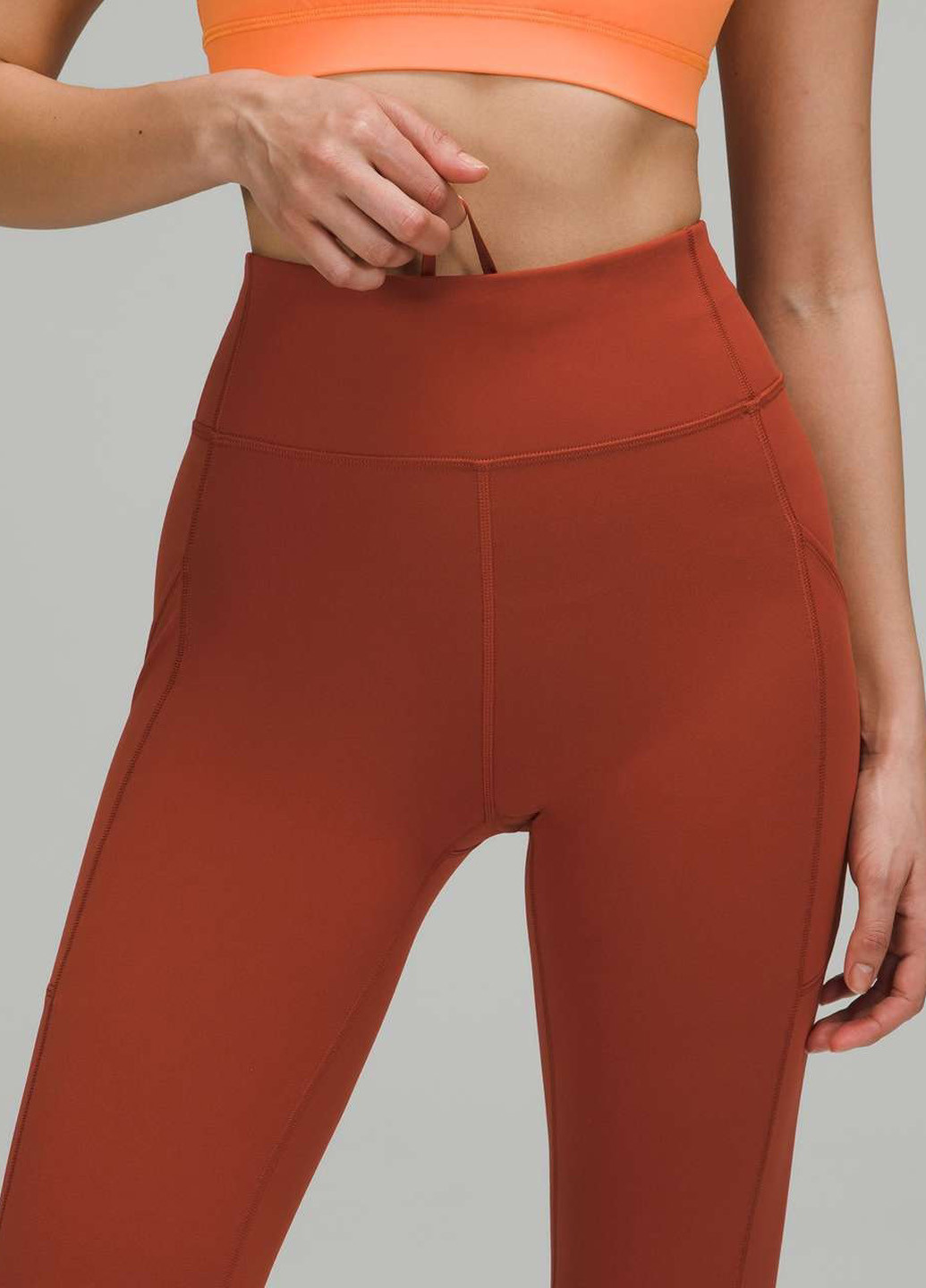 Кирпичные демисезонные леггинсы Lululemon Athletica