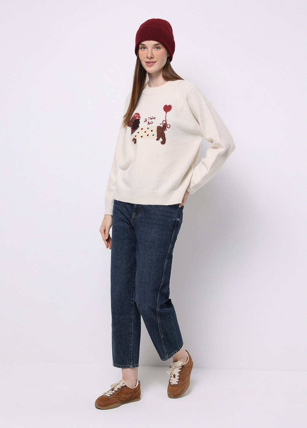 Кремовый зимний джемпер джемпер Colin's