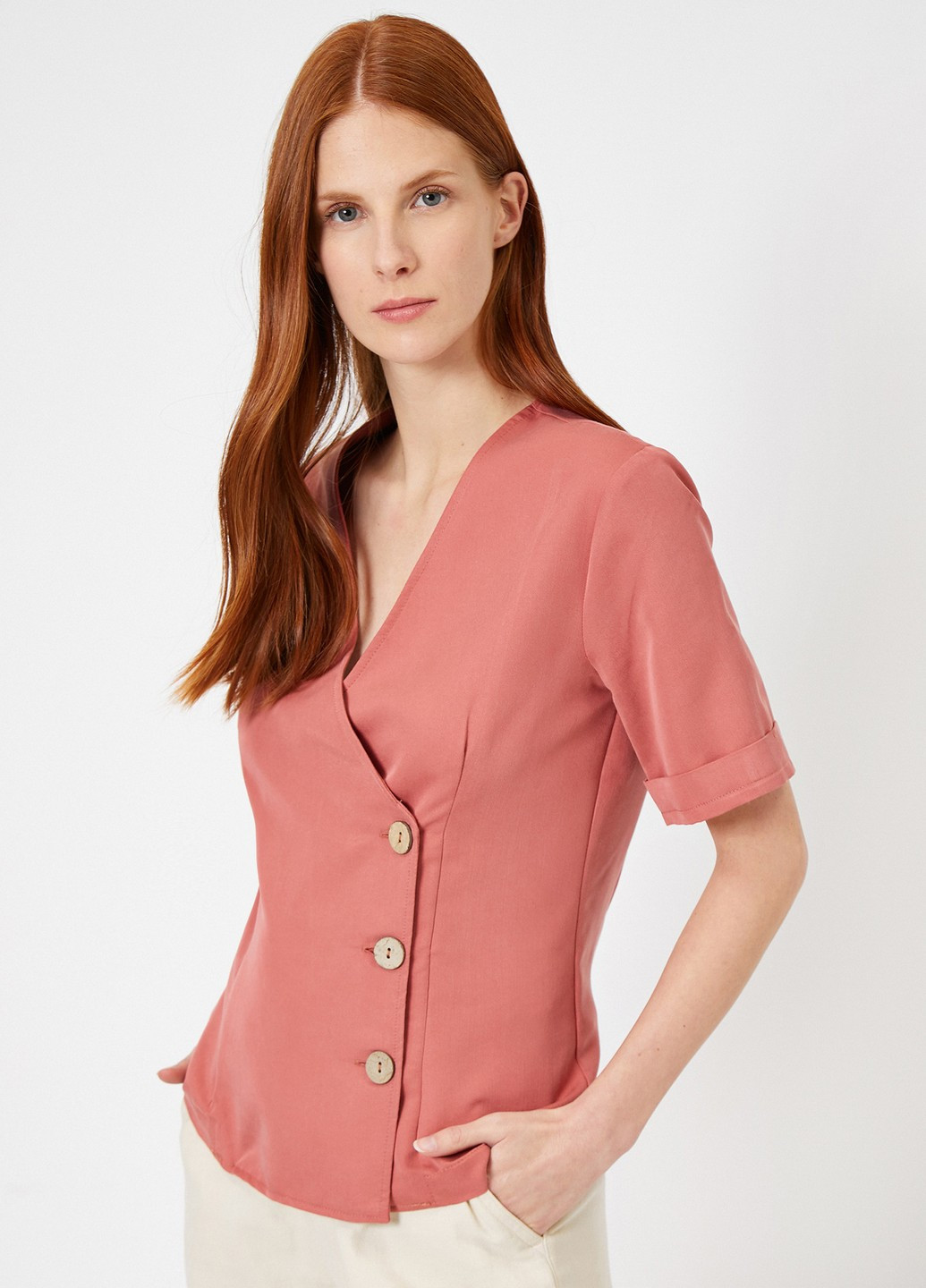 Темно-розовая блуза KOTON